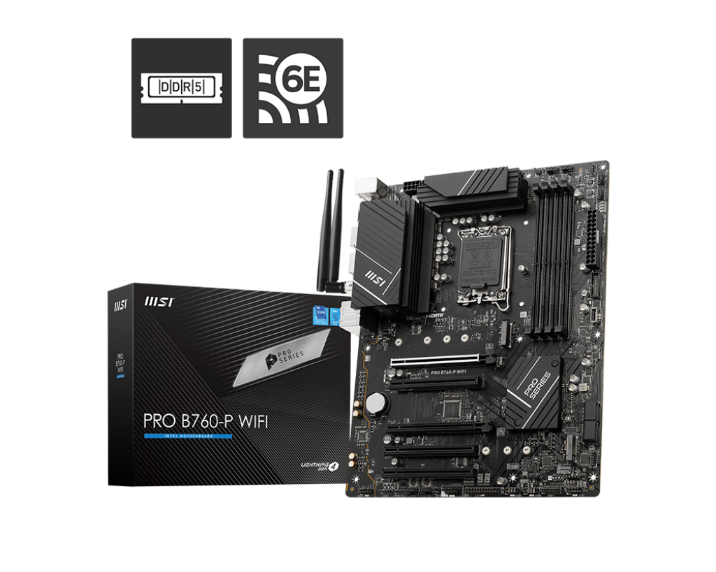 MSI B760 Gaming Plus WiFi Gaming Motherboard (Supports 12th/13th Gen Intel  Processors, LGA 1700, DDR5, PCIe 4.0, M.2, 2.5Gbps LAN, USB 3.2 Gen2, Wi-Fi